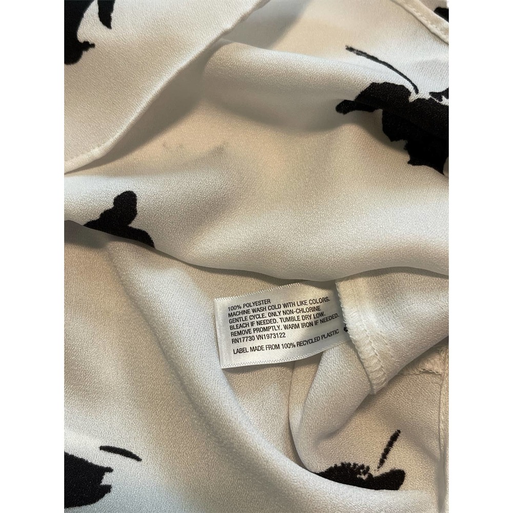 Ava & Viv Long Sleeve Floral Blouse Tunic White/Black Floral Women's 3X - Picture 7 of 12